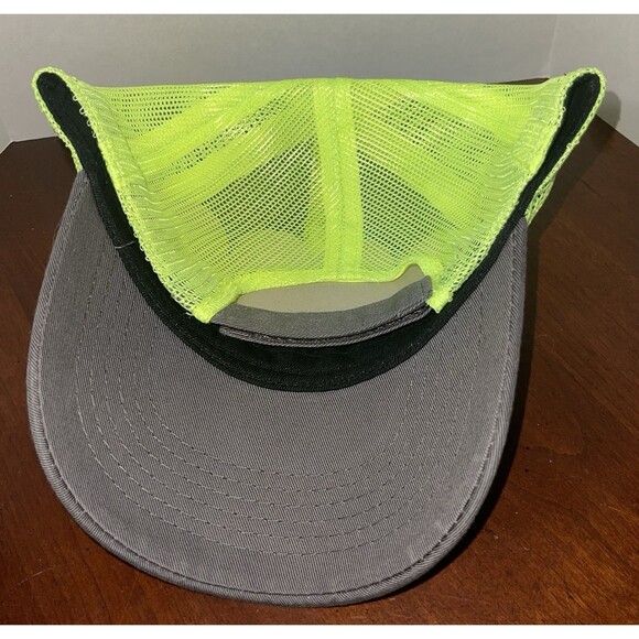 Outdoor Cap Pheonix Boats Trucker Baseball Cap Gray Red Neon Yellow Adjustable - Picture 3 of 5